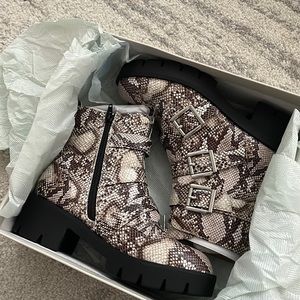 BP Snake Skin Combat Boots